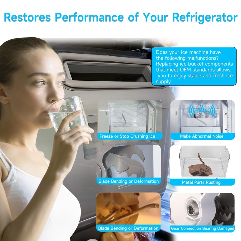 ColleRain WPW10347093 Refrigerator Ice Container Compatible with Whirlpool Ice Maker