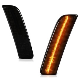VIPMOTOZ Full LED Strip Side Marker Lights Fender Parking Lamps Compatible With 2009-2018 VW Tiguan Chrome Housing Smoke Tinted Lens Direct Replacement Left & Right Side Pair Set