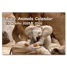 Baby Animals Calendar 2025 A4 18 Month to View Jul 2025 to Dec 2026 Wall Calendar 2025 UK Perfect for Home, Office, School, Holidays and Planning Papa Prints