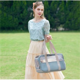 ALLSOPETS Dog Carrier Pet Carrier for Dogs and Cats, Breathable Dog Bag with Removable Mat, Cat Transport Box for Dogs, Cats, Small Pets, Blue