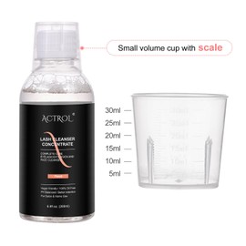 Eyelash Cleanser Concentrate Peach 200ml Professional Lash Extensions Shampoo Natural Foaming Cleanser DIY Paraben & Sulfate Free Non-lrritating Wash for Extensions Lashes with Salon Home Care-Makes 60ml Bottles Eyelash Shampoo