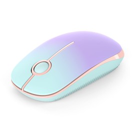 VssoPlor - mouse inalámbrico, 2.4G delgado portátil para computadora portátil con nano receptor para portátil, PC, computadora portátil, computadora (verde menta a morado)