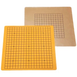 Go Board, 19 and 13 Roads, Can Be Used Front and Back, Non-Slip, Artificial Leather, Suitable for Beginners, Intermediate Users, Foldable, Convenient Storage, Go Board, Front 19 Roadboards, Back 13.3 x 19.3 inches (44 x 49 cm), Standard Size