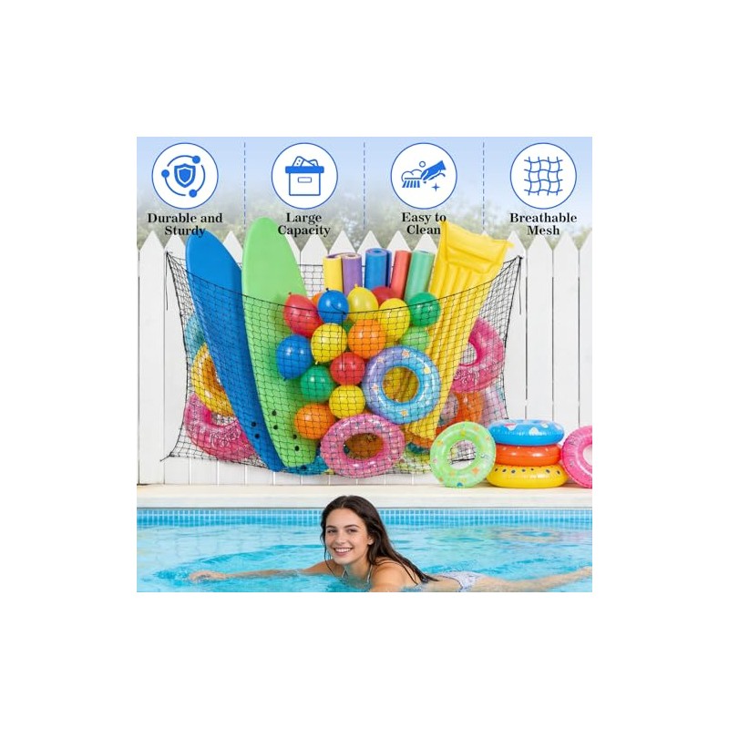 2 PCS Extra Large Pool Float Storage Bags,79×47 in Hanging