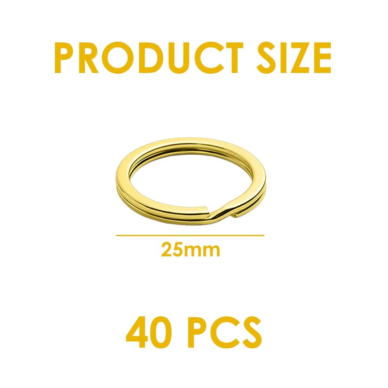 EOWVISN 40 Pieces Gold Keychains, Diy Keychain Materials, Metal Keychains,