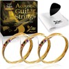 Phoenix Acoustic Guitar Strings, Phosphor Bronze, Warm Bright Tone, 3