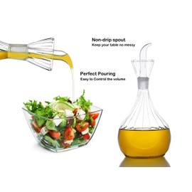 HAIZEEN - Dispensador de aceite de oliva y vinagre de 380 ml, sin necesidad de embudo, dispensador de aceite de oliva y vinagre, para cocina, sello de cristalería de laboratorio, artesanía, mantiene el aceite fresco durante más tiempo, dispensador de jab