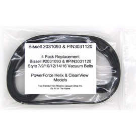 Compatible for Bissell PowerForce Helix & CleanView #2031093, P/N3031120 & #32074 Style 7/9/10/12/14/16 Replacement Vacuum Belts 4 Pack