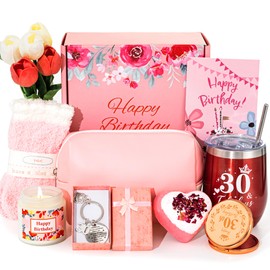 30th Birthday Gifts for Women,Turning 30 Year Old Unique Happy Birthday Gift Baskets for Her,Relaxation Spa Bath Tumbler Gift Set, Funny 30 Gifts Ideas Box for Best Friends Mom Wife Sister Coworker