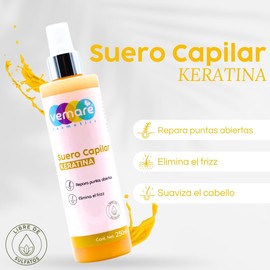 Vemare Cosmetics Suero Capilar de Keratina Elimina el Frizz 250ml
