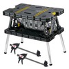 Keter Folding Work Table, Portable Workbench w/ 12" Clamps for