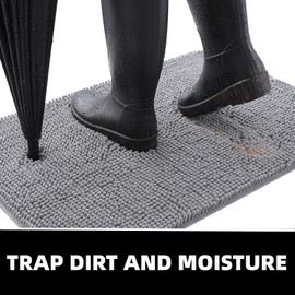 YOOTUKL Chenille Doormat Indoor 50X80CM Non Slip Dirt Trapper Quick Dry Soft Microfiber Durable Rubber Backing Outdoor Mats for Front Back Door, Entryway, Hallway, Kitchen,Bathroom