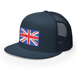 FifthRiver Union Jack London England Retro Trucker Hat for Men Women, Embroidered UK Flag, Adjustable, Classic Snapback Mesh Dad Cap Souvenir (UK, Alpha, One Size, UJ Navy)