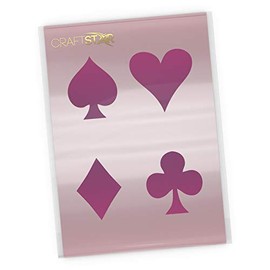 CraftStar Playing Card Symbols Stencil - Heart, Club, Spade and Diamond Stencil