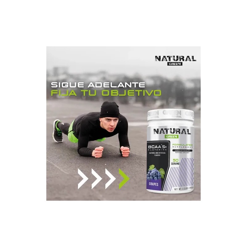 Aminoácidos Bcaas + Glutamina Green 1kg Sabores