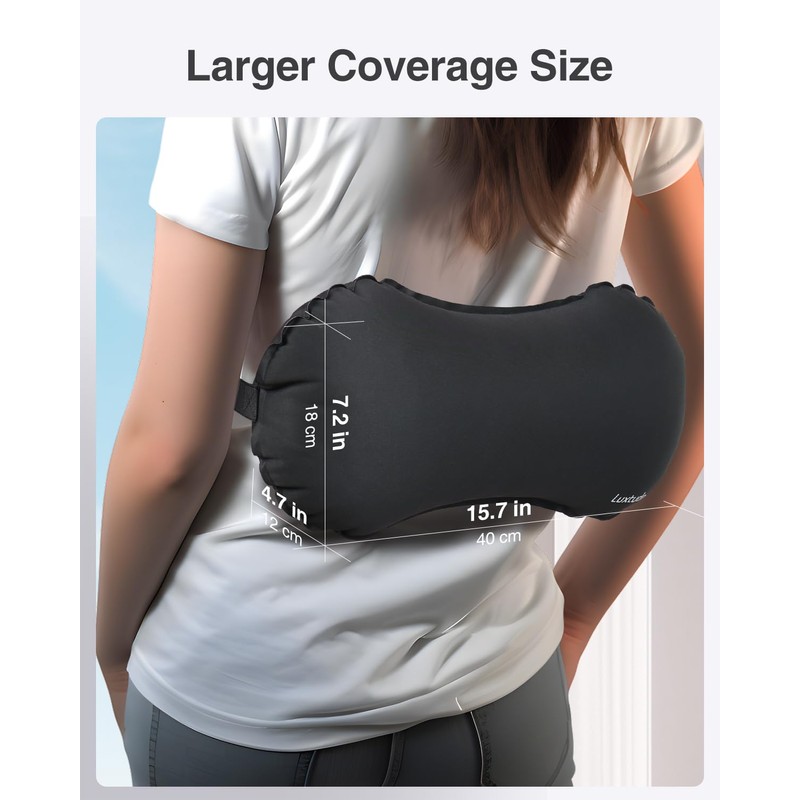 Luxtude Inflatable Lumbar Pillow for Airplane Travel, Lumbar Support Pillow