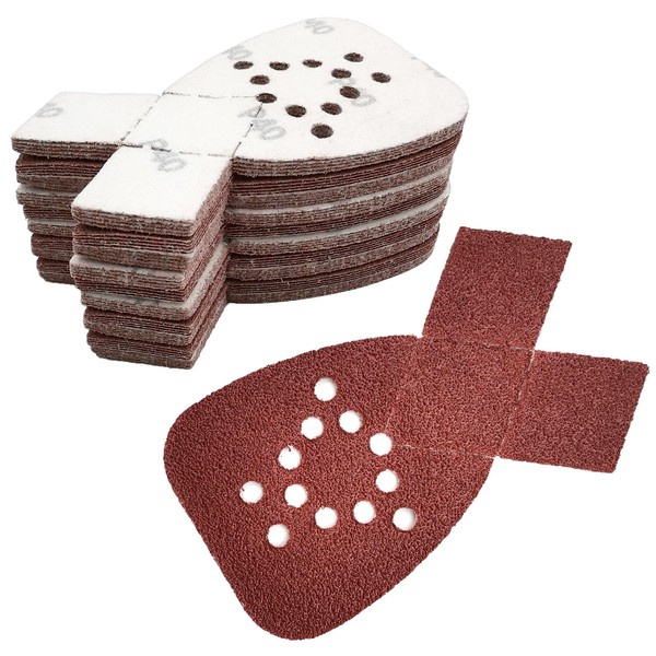 MFBJXC 50PCS Mouse Sander Sandpaper with Extra 2 Tips for