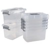 Esdiplot 6 Packs Plastic Storage Container Bins, 5 Quart Clear