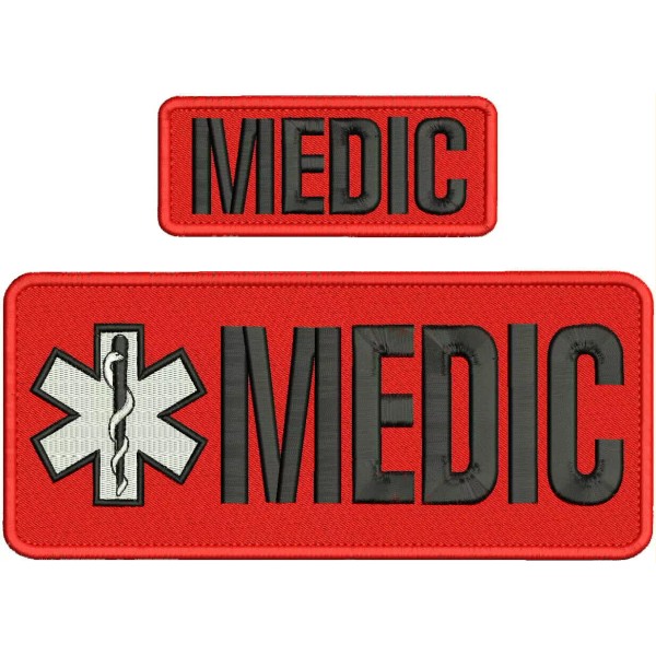 Medic 2 Embroidery Patch 4x10 And 2x5 Velcr@ On Back
