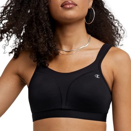 Champion Women's Spot Comfort Full Support Sports Bra, Black, 38C
