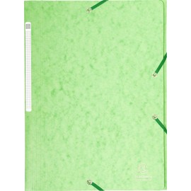 Exacompta 17122H (Manila Cardboard DIN A4 Maxi Capacity Elasticated 3 Flap Portfolio File, 425g) Lime Green