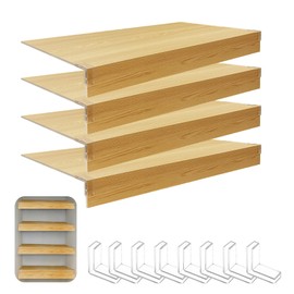 KHASIM Wire Shelf Cover, Wire Rack Covers for Pantry,PVC Wood-Look Faux Wood Shelf Liners,35x16 Inch,0.24inch Thick for Home and Kitchen Organization