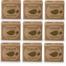 Olive Oil Soap Bar - Handmade 100% Pure Natural & Vegan - 5.3 oz Each Bar (9 Bars)