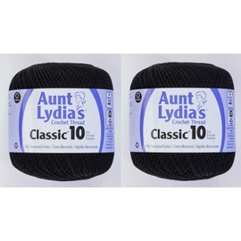 Coats Crochet Classic Crochet Thread, 2 Pack, Black
