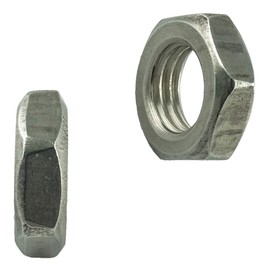 M16 (Pack of 10) Hex Nuts Low Shape - Stainless Steel VA A2 V2A - BM16 Lock Nut Flat Rustproof - DIN 439 - ISO 4035 - Half Nut | AGBERG