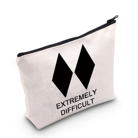 POFULL Funny Skiing Gift Extremely Difficult Double Black Diamond Cosmetic Bag Snowboarder Gifts (Extremely Difficult Cosmetic Bag)