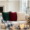Christmas Green Decorative Corduroy Throw Pillow Covers 18x18 Set of