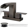 Cobbe Waterfall Bathroom Faucets 3 Hole, Oil Rubbed Bronze Bathroom