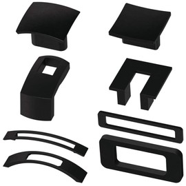 Liberty Concave 1-1/4 in. (32mm) Matte Black 1-15/16 in. Wide Square Cabinet Knob