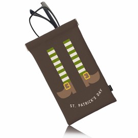 Beabes Leprechaun Leather Eyeglass Case St. Patrick's Day Leprechaun Legs Cute Glasses Case Sunglass Organizer Glasses Case Bag For Sunglasses, Eyeglasses, Reading Glasses