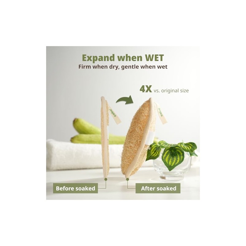 Esponja exfoliante corporal de lufa natural Coba Straws | Esponja