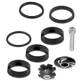 Archuu Bicycle Headset Spacer Set, 6 Pieces MTB Bicycle Stem Headset Spacer Alloy Bicycle Handlebar Stem Spacer for Mountain Bike Road Bike MTB (Black)