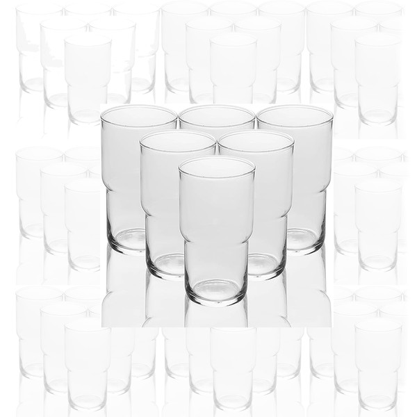 LEMONSODA Modern Iced Coffee Glasses - Stackable Crystal Clear Cups