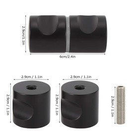 Black Shower Glass Door Knob, Shower Door Handle, Black Cabinet Knob, Aluminum Alloy Single Hole Glass Door Handle, Hardware Replacement for Dresser Home Bathroom Showcase Shower Room