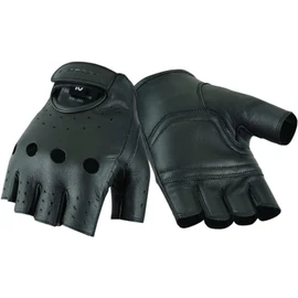 BLACKWILD Fingerless Gloves, Without Fingers, Leather Motorcycle Gloves, Men and Women, Fingerless Cycling Gloves, Gym Fitness Gloves, Also for MTB and Tactical (Black, M)