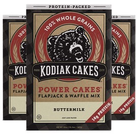 Kodiak Cakes Protein Pancake Power Cakes, Flapjack and Waffle Baking Mix, Buttermilk, 20 Ounce (Pack of 3)