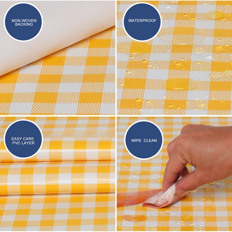 Home Direct Oilcloth Tablecloth Washable Round 140 cm Yellow