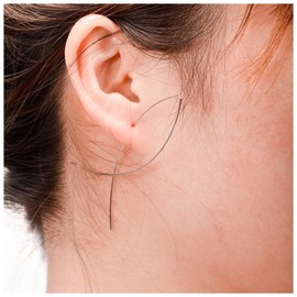 Crymystal Fashion Women's Bohemian Silver Large fishing line Earrings Tassel Long Chain Dangle Earrings Geometric ear wire Jewelry Gifts (Silver)