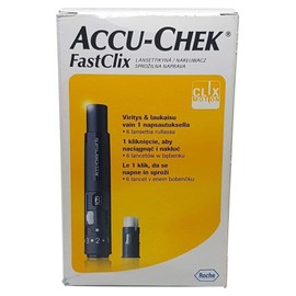 Accu Chek Fastclix Finger Pricked Lancing Device + 6 Lancets