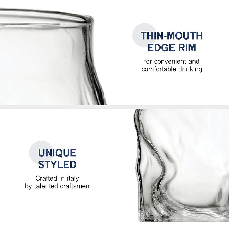 Bormioli Rocco Sorgente 14.25 Double Old Fashioned Glass, Set of