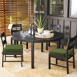 Supdurplus Outdoor Square Corner Seat Cushion, 18.5"x16"x3", Set of 4, Non Slip Seat Cushion Pads with Removable Cover for Patio Furniture, Garden Yard Lawn, Deep Forest Green