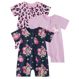 Yoofoss Baby Boy and Girl Romper 6-9 Months Short Sleeve Newborn Summer Clothes 2-Way Zipper Baby Outfit Soft and Breathbale 93% Organic Cotton and 7% Spandex