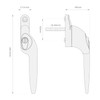 Champagne Gold Right-Hand Yale UPVC Window Handle Cranked Double Glazing