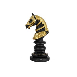 Will Art Museum Chess Statue Decor Piece, Tall Black Color Horse Decorative Resin Sculpture, Large Collectible Game Figure Decoration Ornament for Home House Decoration Office Desk