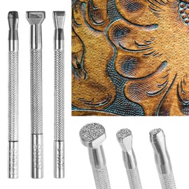 3 Pack Leather Stamps Leather Stamping Tool Leather Stamps for Leather Working Leather Crafting Tools Leather Embossing Kit Professional Leather Background Stamping Tools for Leather Craft Working
