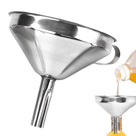 Funnel With Screen, Funnel With Screen Filter Strainer Funnel, Funnel Strainer Fine Mesh, Stainless Funnel, Oil Strainer Funnel for Baking, Liquids, Kitchen, Cooking
